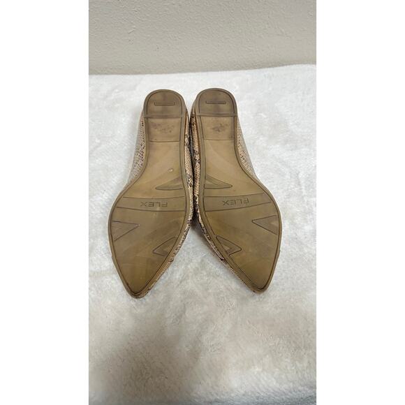 LifeStride Flex Pointed-Toe Snake Print Comfort Flats – Brown Faux Leather - Picture 7 of 8